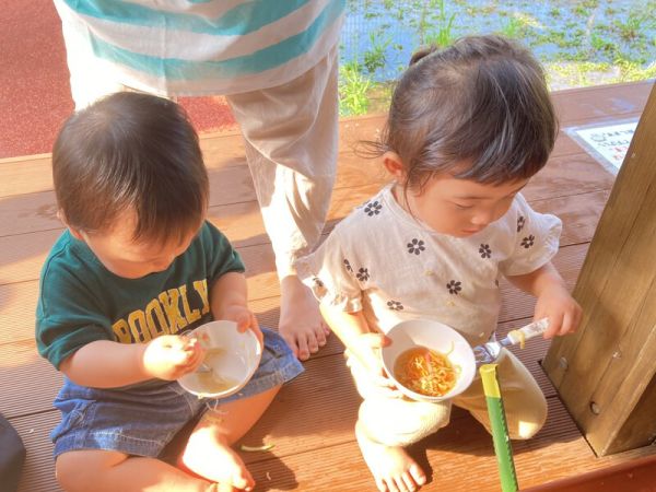 流しそうめんにチャレンジ！